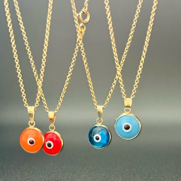 14 Carat Gold Evil Eye Pendant (Price for 1 piece, without chain) - Picture 9 of 11